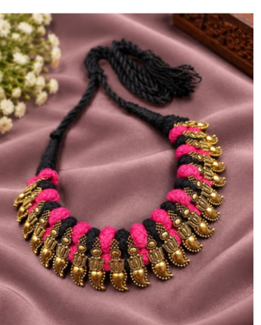 MY Fashion Gold Plated Lotus Thread Necklace – Exquisite Elegant Jewelry for Women