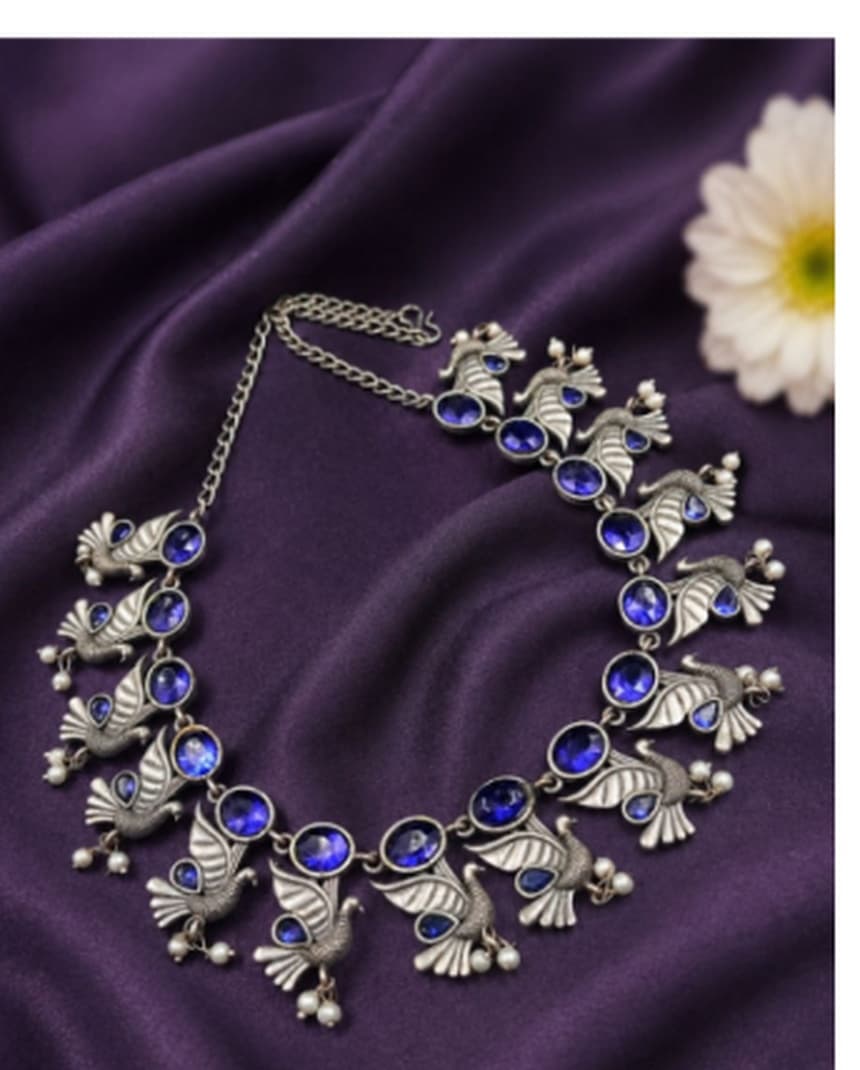 MY Fashion Ethnic Peacock Necklace – Traditional Jewelry for Weddings & Festivals