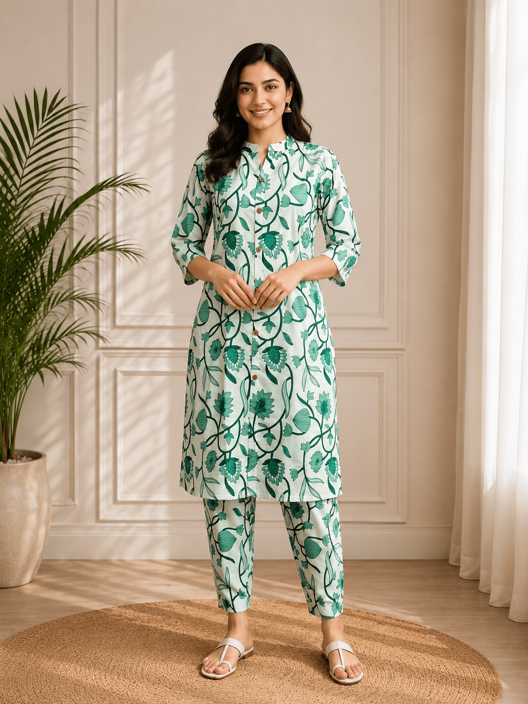 Premium Floral Printed Kurti & Pant Set for Women | My Fashion