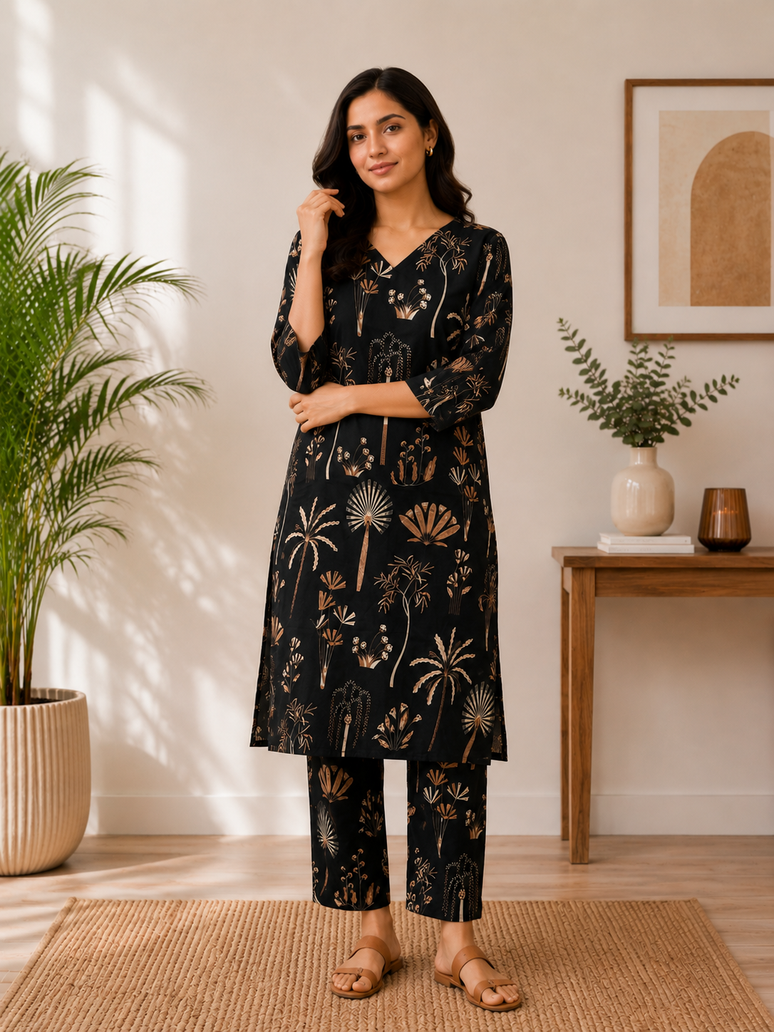 MY Fashion Premium Nature-Inspired Printed Kurti & Pant Set � DCVK-10