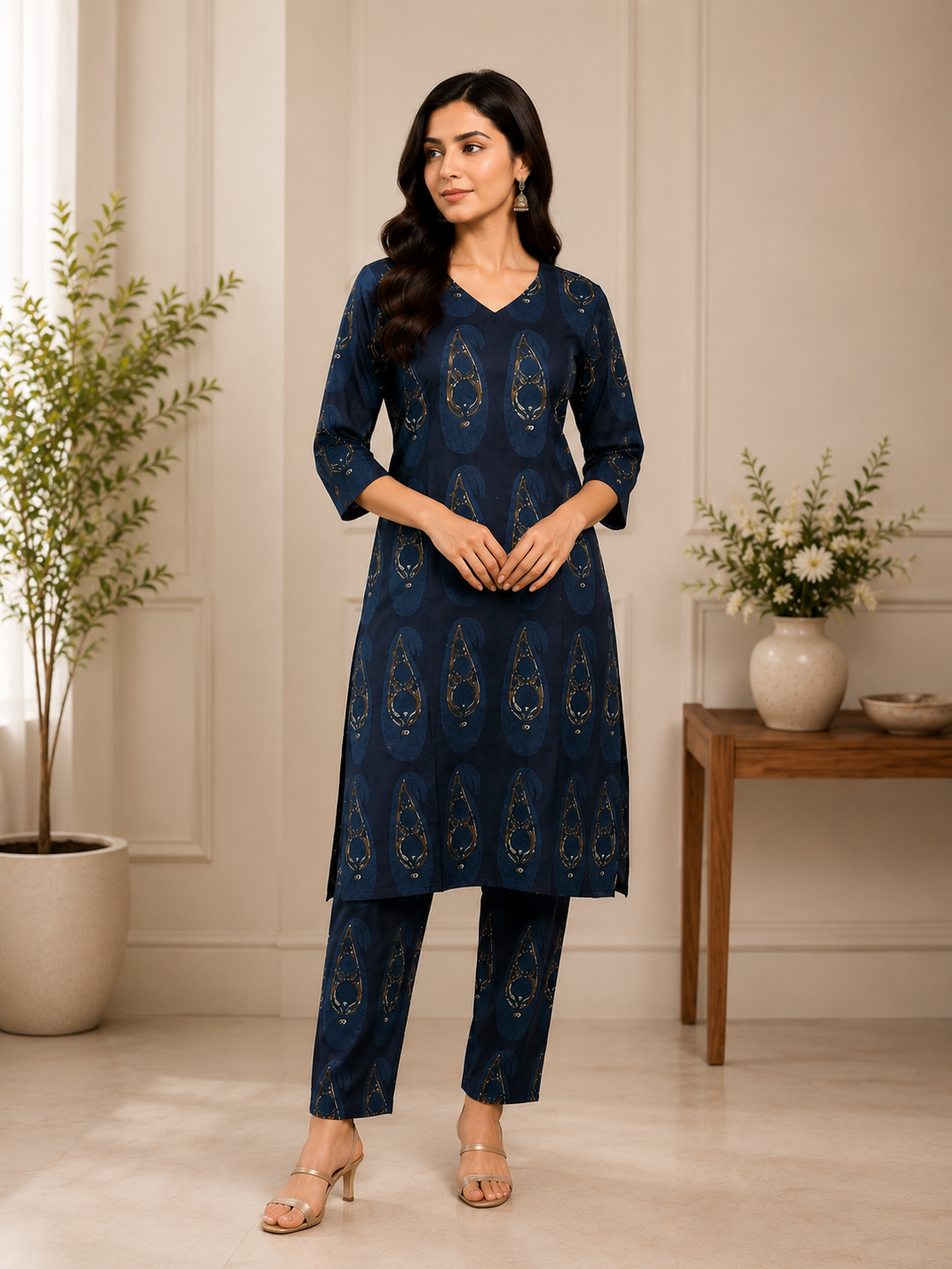 MY Fashion Premium Traditional Printed Kurti & Pant Set � DCVK-12