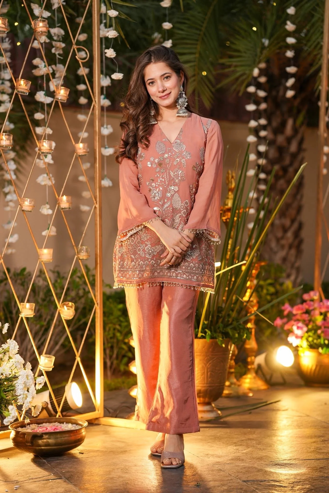 MY Fashion Premium Heavy Embroidered Crunchy Silk Kurti & Pant Set � ST-TANISHKA