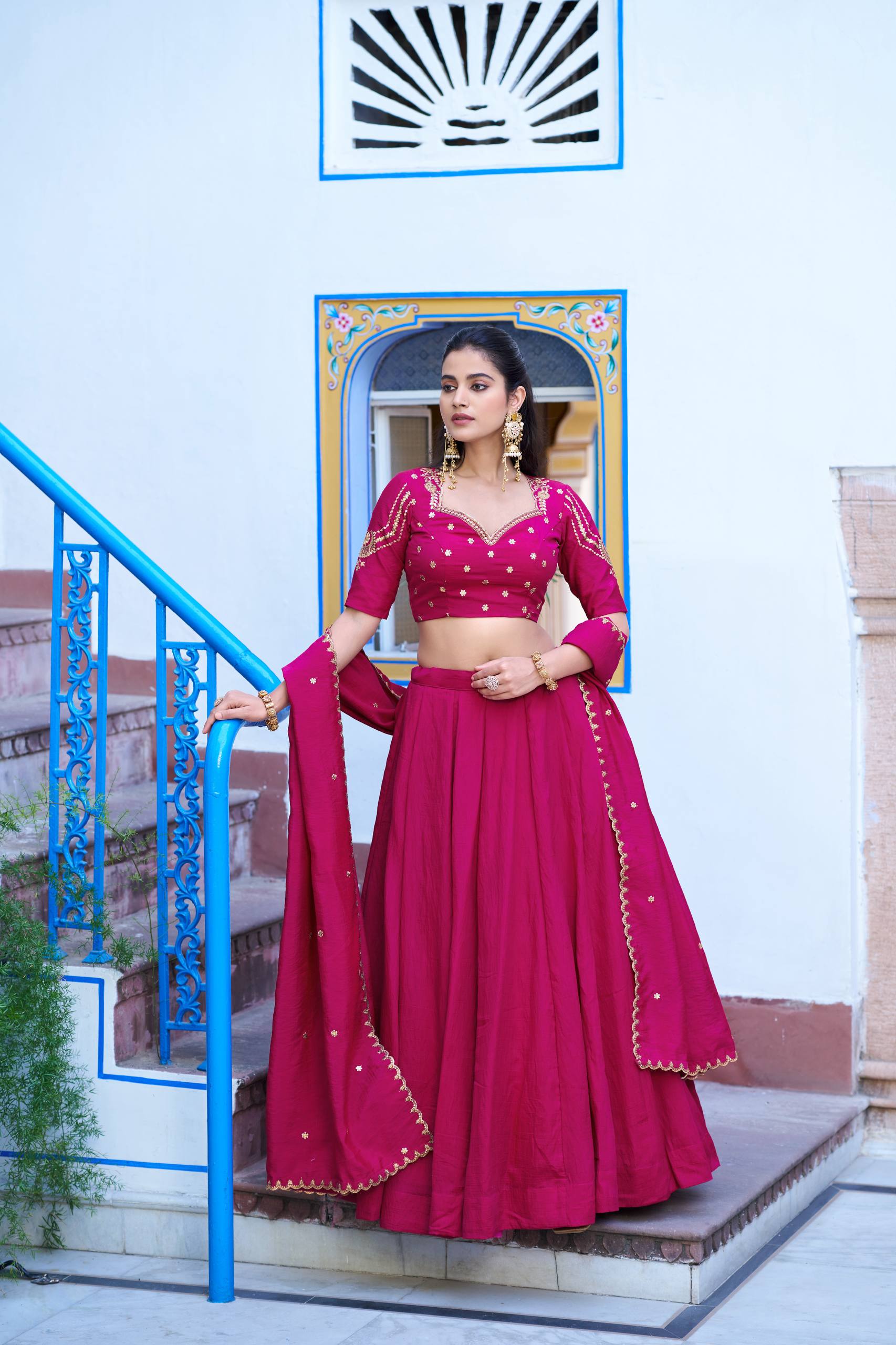 NC Silk Sequins and Thread Embroidery Lehenga Choli Set