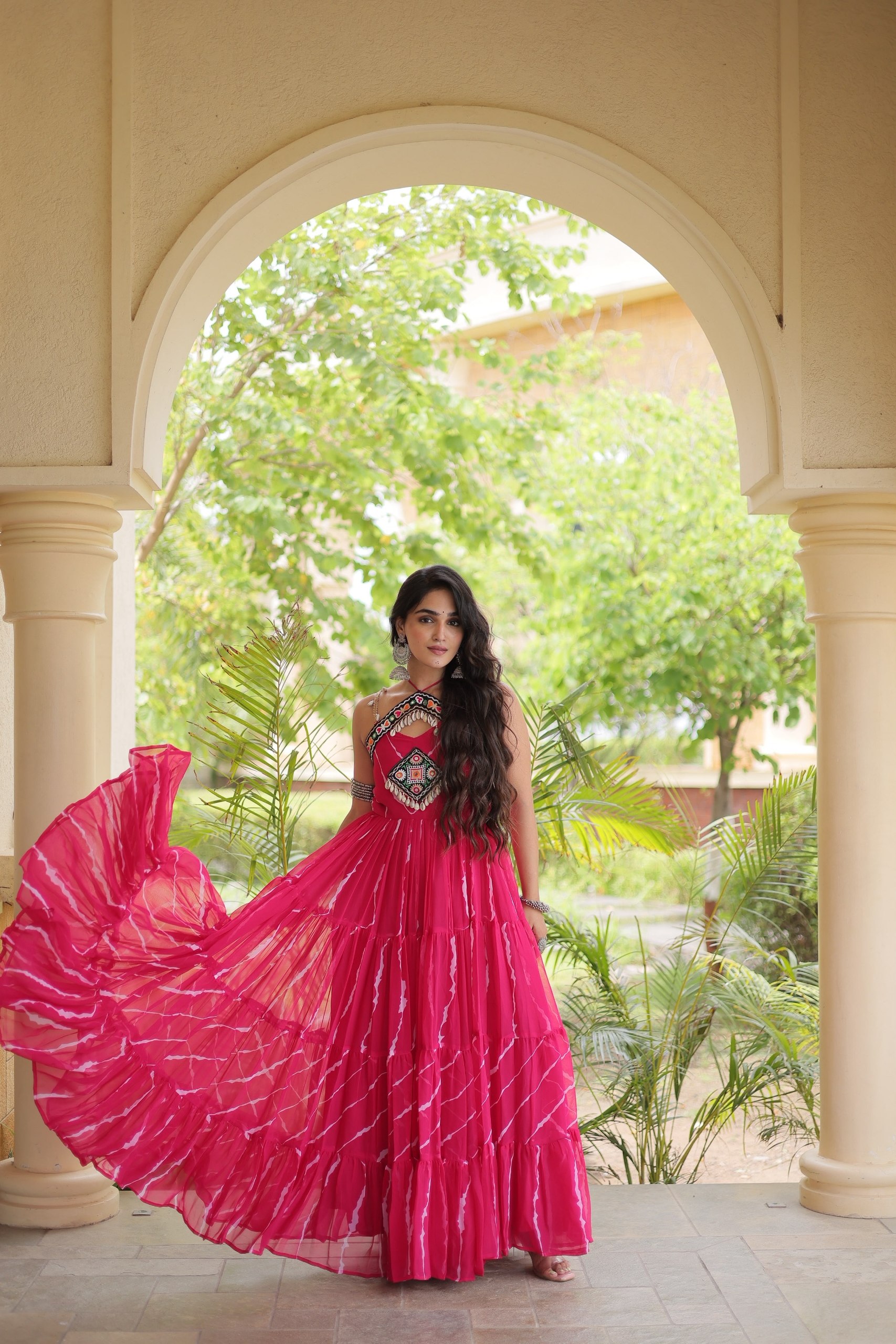 Premium Rangoli Crush Chaniya Choli With Mirror Work Gamthi Lace