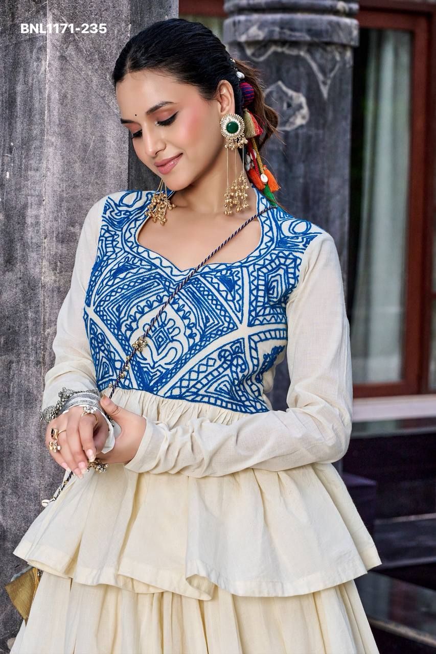 14KG Reyon Gota Patti Double Ghera Navratri Lehenga Choli Set
