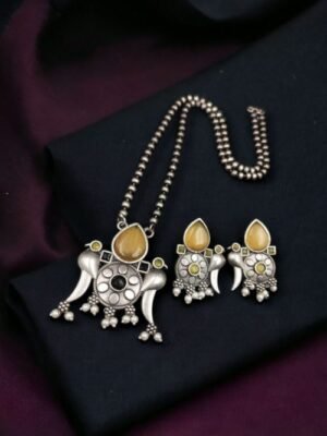 Bird Design Silver Replica Necklace Set