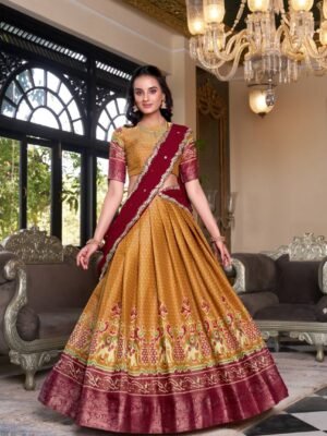 Kanchipuram Zari Weaving Lehenga Set