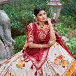 Galgoto Floral Tussar Silk Lehenga Set
