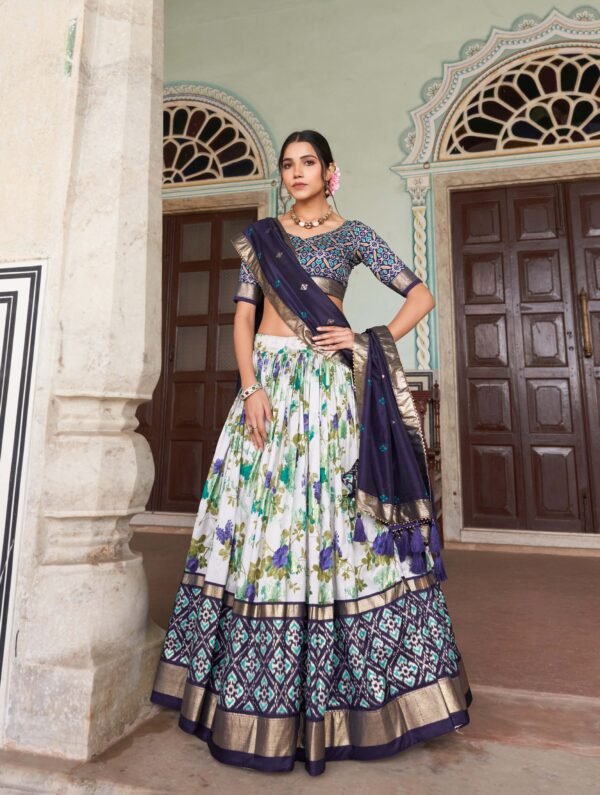 Tusser Silk Floral Lehenga Choli Tusser Silk Floral Lehenga Choli