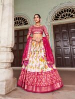 New Tusser Silk Floral Lehenga Choli with Gotta Patti Dupatta – Shop 4 Colors | My Fashion - Image 5