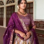 Tusser Silk Floral Lehenga Choli