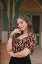 Black Rayon Gown with Gamthi Kodi Work – My Fashion - Image 2