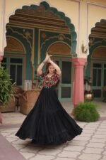 Black Rayon Gown with Gamthi Kodi Work – My Fashion - Image 8