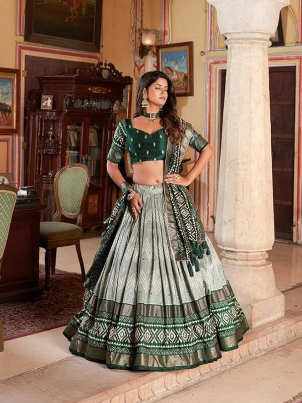 Tussar Silk Patola Lehenga Choli Set Tussar Silk Patola Lehenga Choli Set