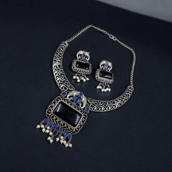 Antique Elephant Hasali Necklace Set