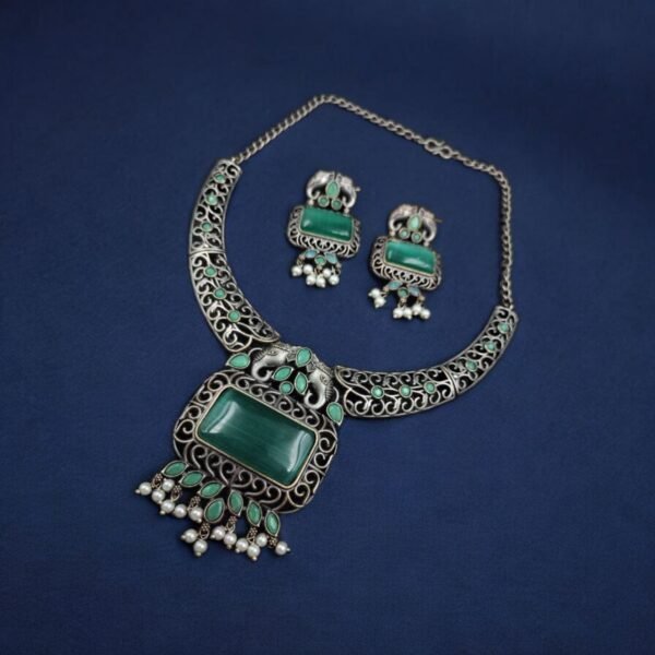 Antique Elephant Hasali Necklace Set