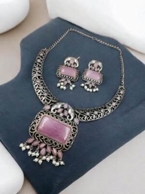 Antique Elephant Hasali Necklace Set