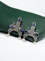 Graceful Bird Stud Earrings - Silver Replica & Stone Craft | My Handicraft India - Image 4