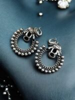 Stunning Silver Replica Elephant Earrings - Best Partywear Dangler Studs | My Fashion - Image 2