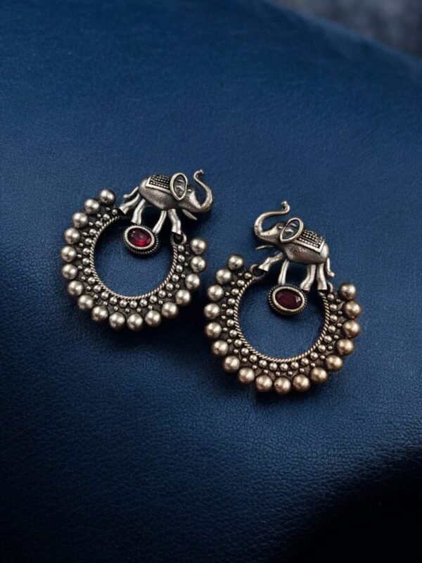 Bird-Stud-Earrings-3.jpeg Stunning Silver Replica Elephant Earrings - Best Partywear Dangler Studs | My Fashion - Image 3