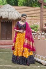 Yellow Cotton Printed Chaniya Choli