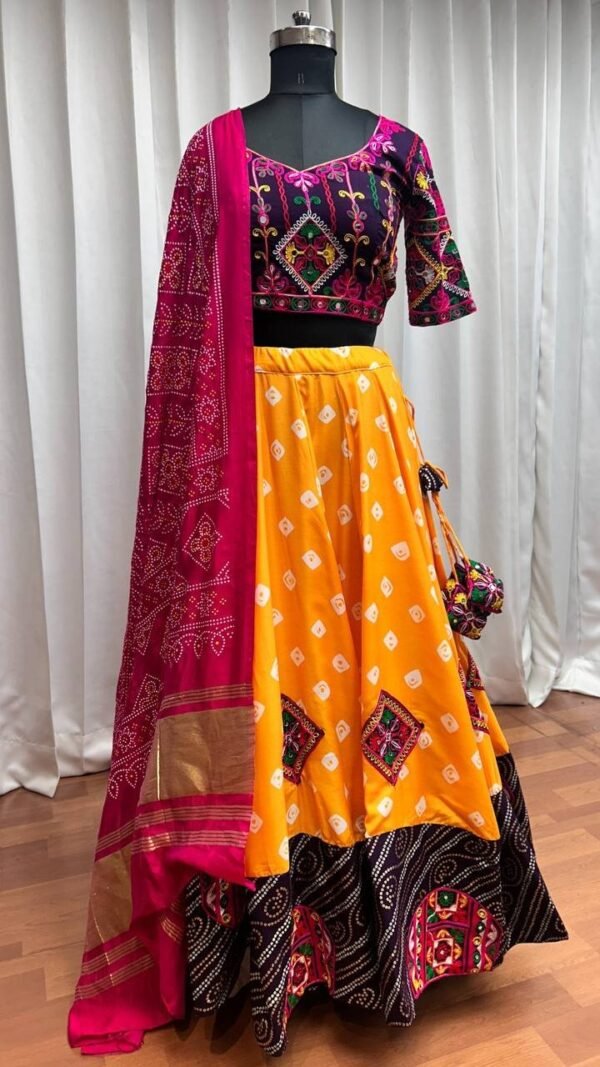 Chaniya-Choli-3-2.jpg Shine This Navratri with Yellow Cotton Printed Chaniya Choli – Authentic, Ready to Ship,100% Quality Assured! - Image 5