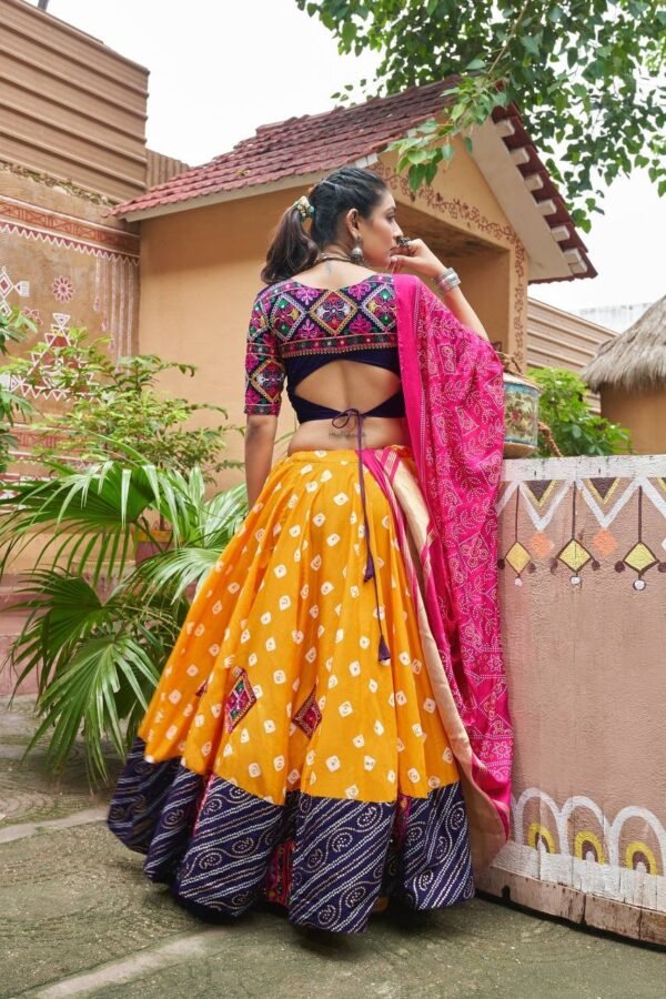 Chaniya-Choli-4-2.jpg Shine This Navratri with Yellow Cotton Printed Chaniya Choli – Authentic, Ready to Ship,100% Quality Assured! - Image 3