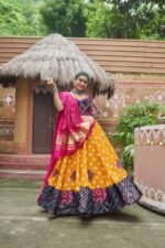 Shine This Navratri with Yellow Cotton Printed Chaniya Choli – Authentic, Ready to Ship,100% Quality Assured! - Image 4