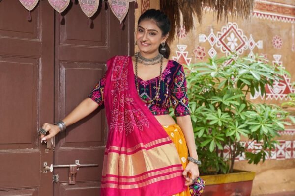 Chaniya-Choli.jpg Shine This Navratri with Yellow Cotton Printed Chaniya Choli – Authentic, Ready to Ship,100% Quality Assured! - Image 2