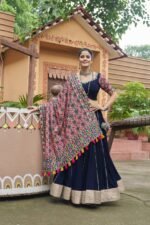 Radiant Navy Blue Embroidered Work Chaniya Choli – Stunning Navratri Outfit | Shop Now 2025 - Image 4