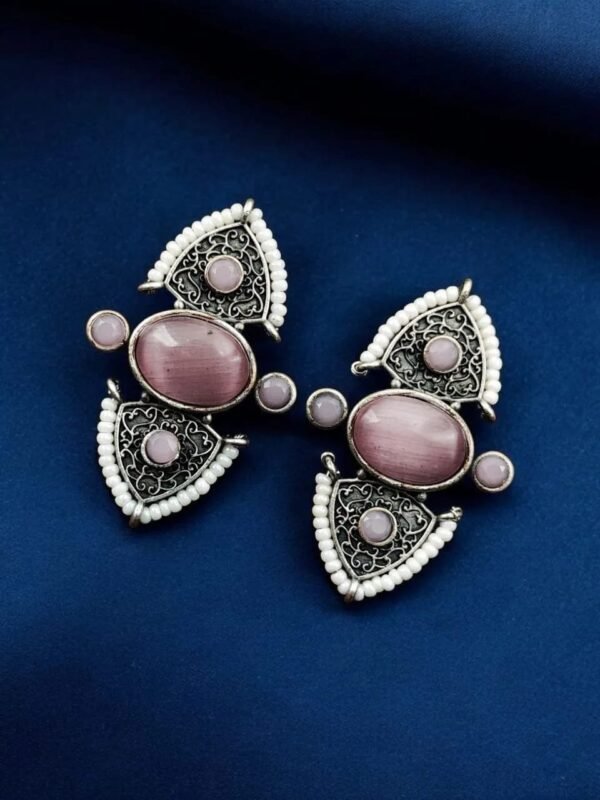 Timeless Traditional Stone Stud Earrings | Unique Antique Pearl Jewelry – My Fashion - Image 9