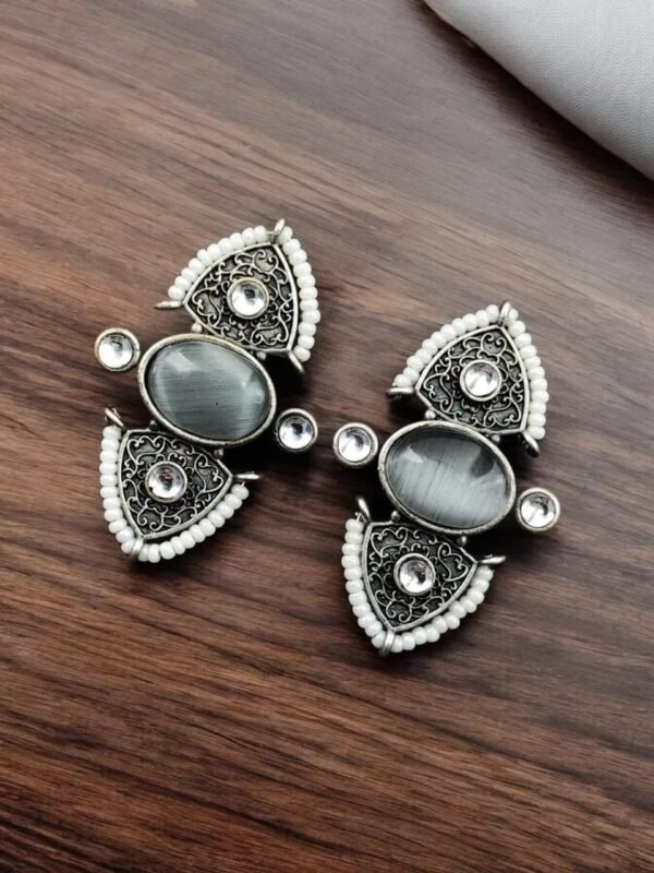 Timeless Traditional Stone Stud Earrings | Unique Antique Pearl Jewelry – My Fashion - Image 7