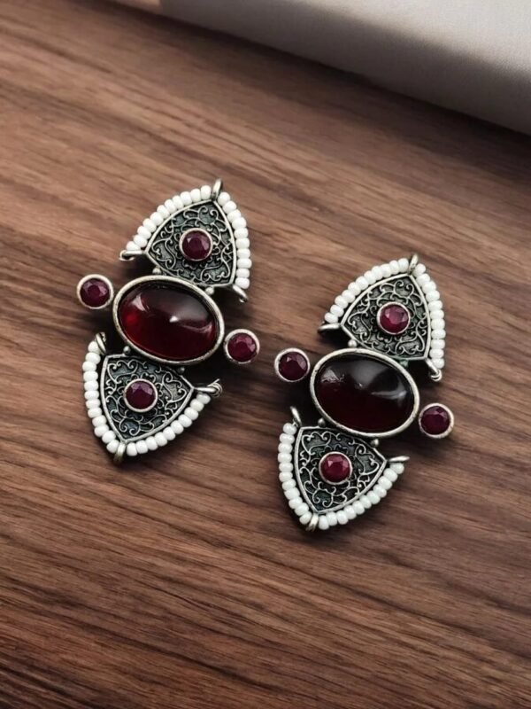 Timeless Traditional Stone Stud Earrings | Unique Antique Pearl Jewelry – My Fashion - Image 6