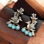 New Elegant Bird Design Brass Stud Earrings with Stones | My Fashion - Image 4
