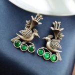 New Elegant Bird Design Brass Stud Earrings with Stones | My Fashion - Image 5