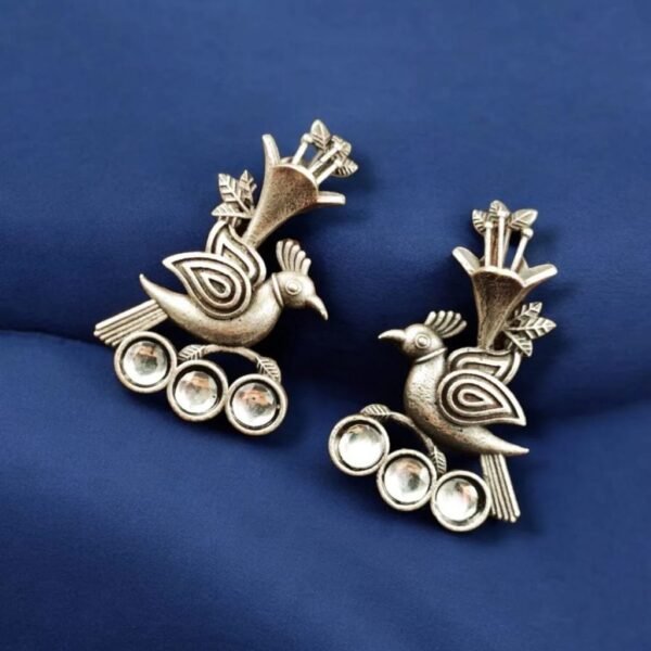 Elegant-Bird-Design-Brass-Stud-Earrings-4.jpeg New Elegant Bird Design Brass Stud Earrings with Stones | My Fashion - Image 3
