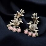 New Elegant Bird Design Brass Stud Earrings with Stones | My Fashion - Image 8