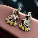 New Elegant Bird Design Brass Stud Earrings with Stones | My Fashion - Image 7