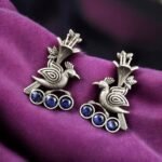 New Elegant Bird Design Brass Stud Earrings with Stones | My Fashion - Image 6