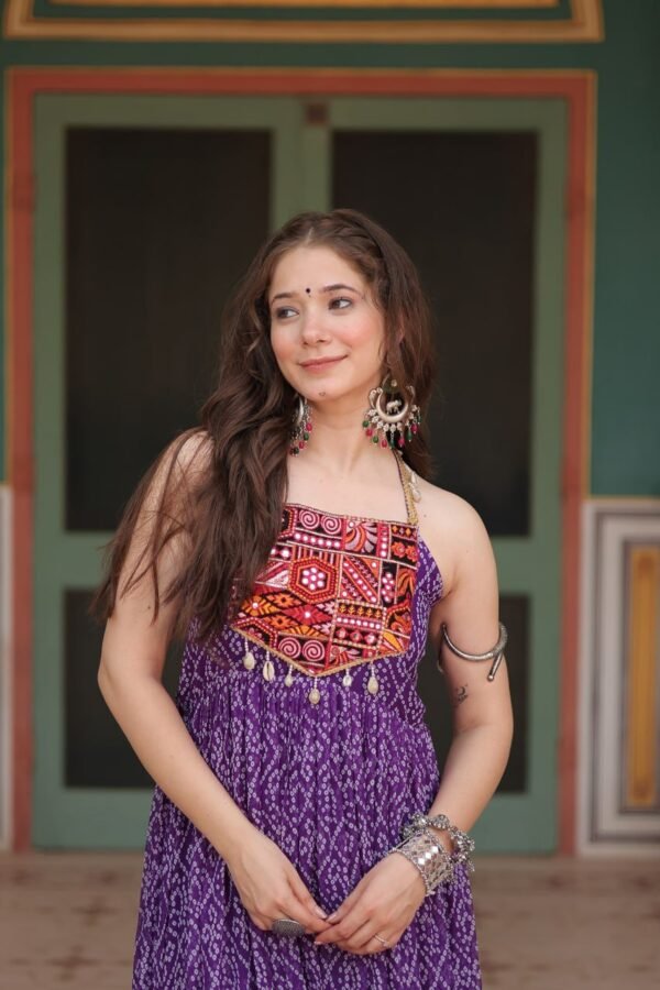 Bandhani Print Faux Georgette Gown Bandhani Print Faux Georgette Gown