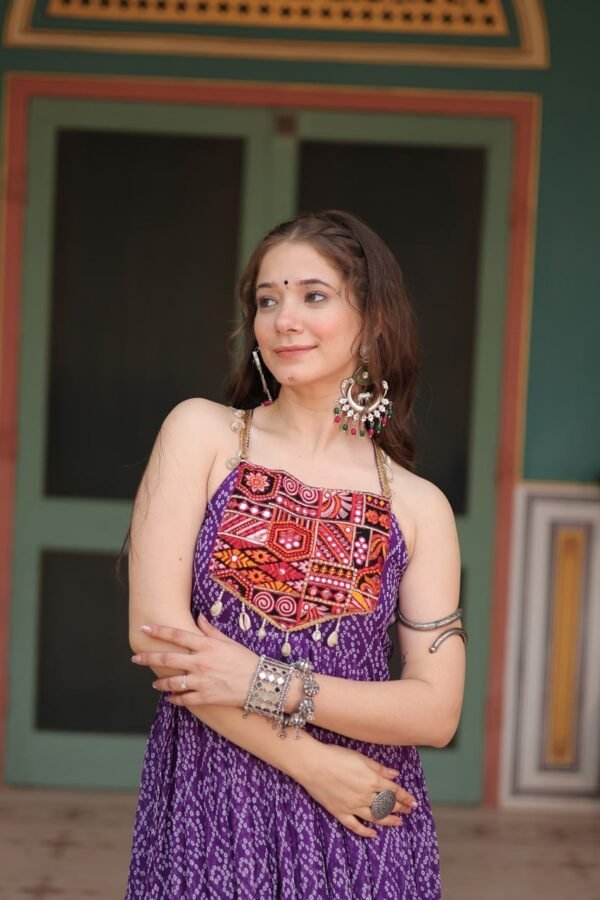 Bandhani Print Faux Georgette Gown Bandhani Print Faux Georgette Gown