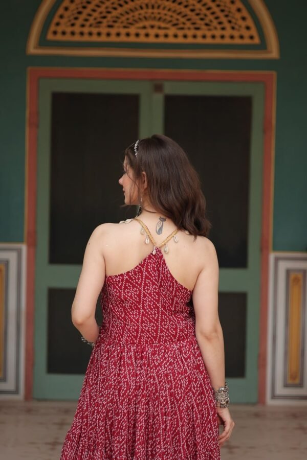 Bandhani Print Faux Georgette Gown Bandhani Print Faux Georgette Gown