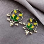 Handpainted Flower Stud Earrings – Premium Quality Silver Replica Jewelry| My Fashion - Image 5
