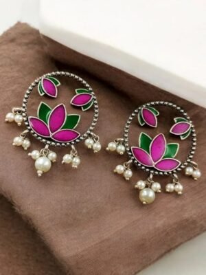 Handpainted Flower Stud Earrings