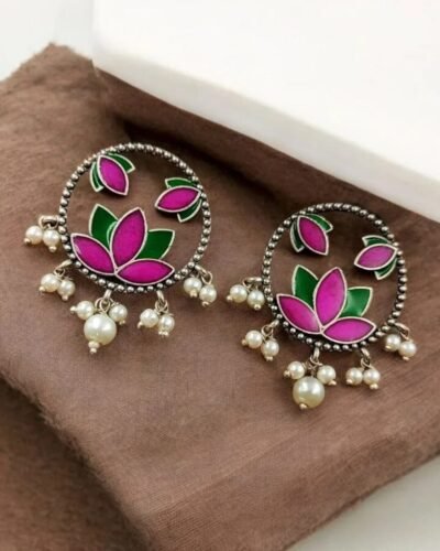 Handpainted Flower Stud Earrings