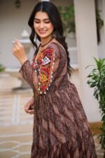 Gamathi Mirror Work Bandhani Gown