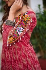 Gamathi Mirror Work Bandhani Gown