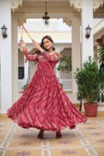 Gamathi Mirror Work Bandhani Gown