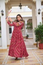 Gamathi Mirror Work Bandhani Gown