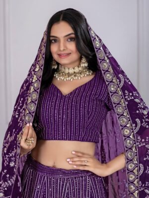 Fox Georgette Embroidered Lehenga Set
